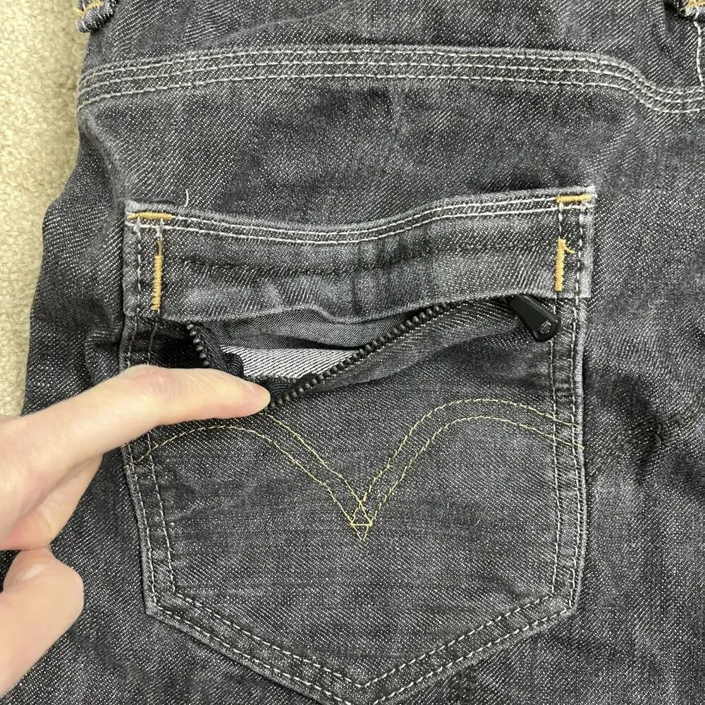 Levi’s 511 Slim Fit Jeans 32x31.5 Dark Gray Utility Variant Angled Back Pockets‎